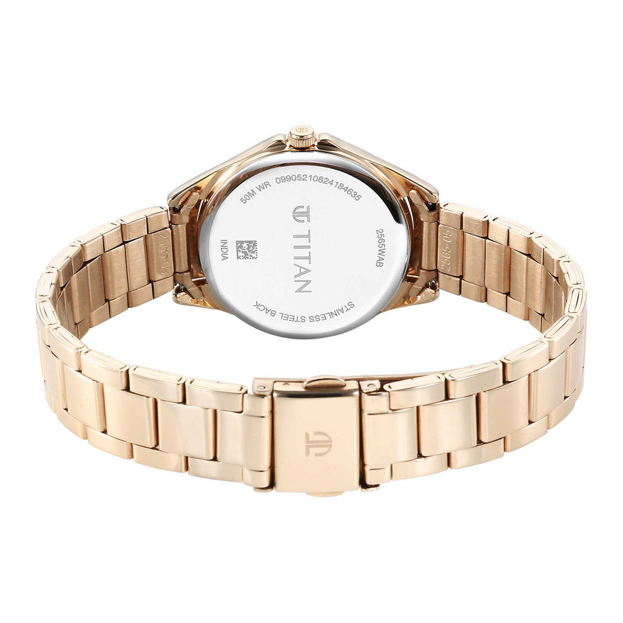 Jam Tangan Bentuk Bulat Brass Wanita Titan (2565WM06)