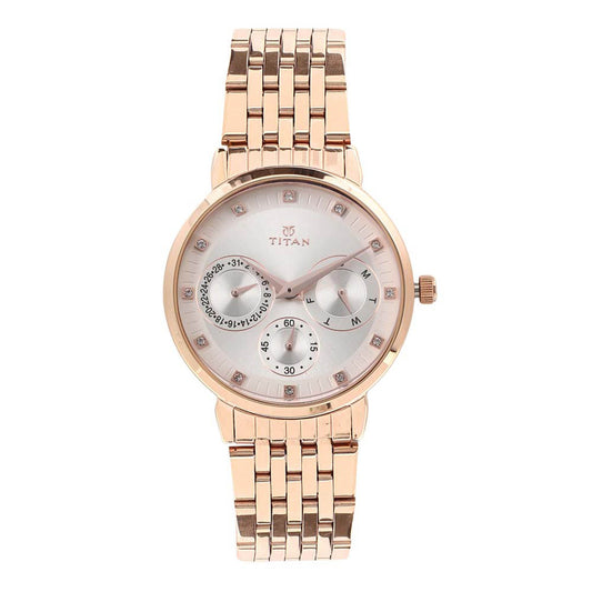 Titan Neo Beige Dial Multifunction Watch For Women-2569WM02