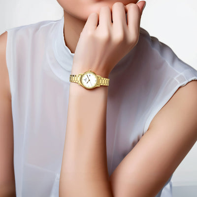 Jam Tangan Wanita Titan Karishma Dail Putih Dengan Tali Keluli Tahan Karat