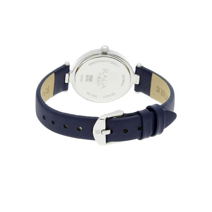 Titan Raga Viva Silver Dial Leather Strap Watch for Women