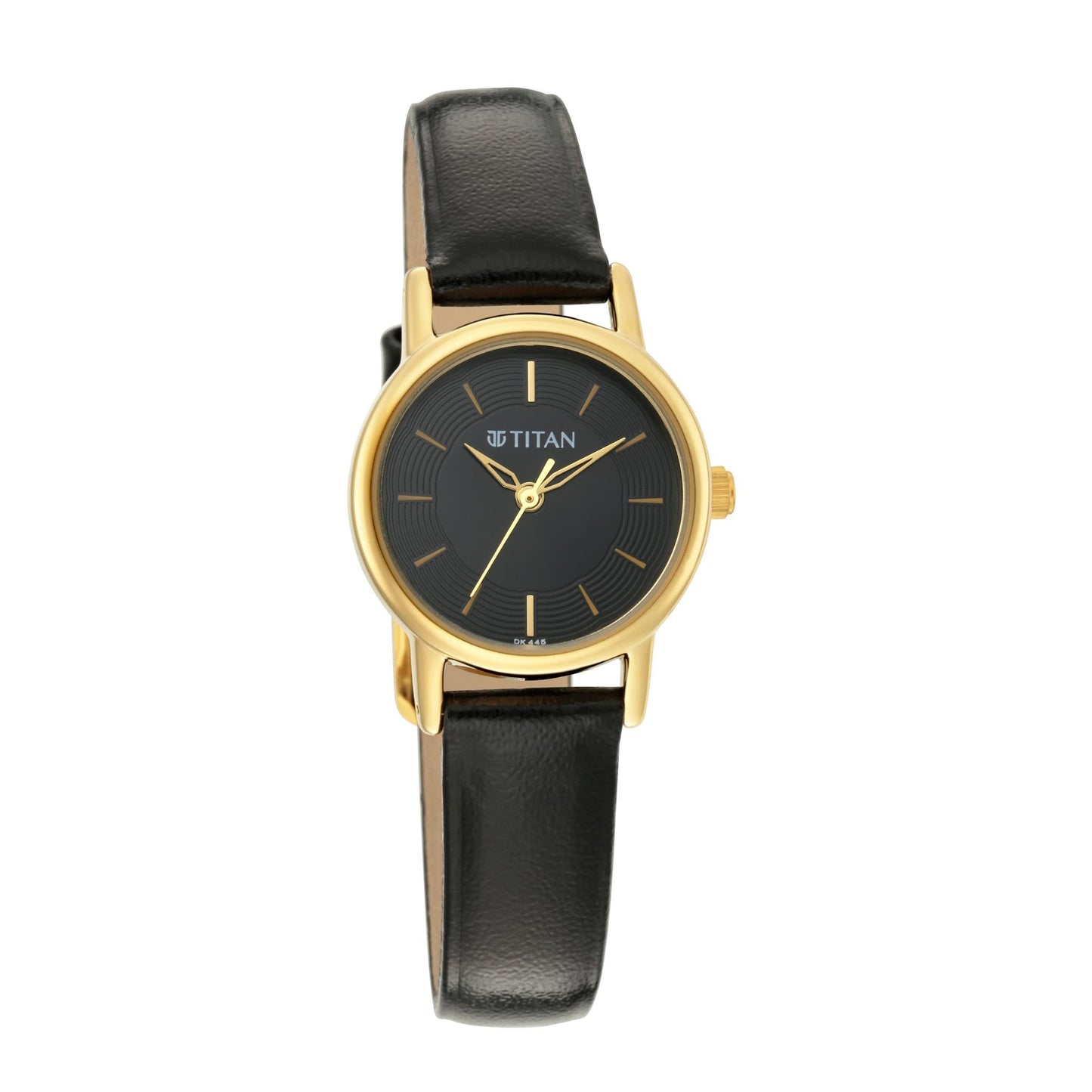 Titan Quartz Analog Black Dial Leather Strap Watch for Women