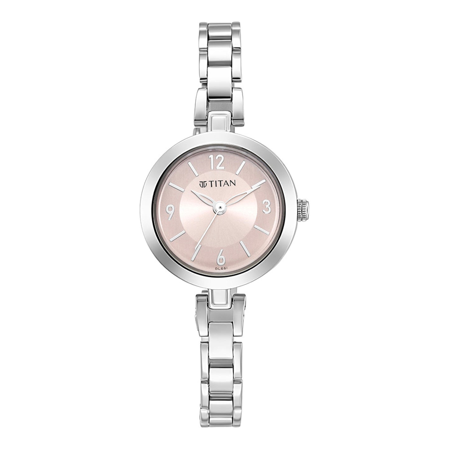 Lagan Pink Dial Metal Strap Watch-2598SM06