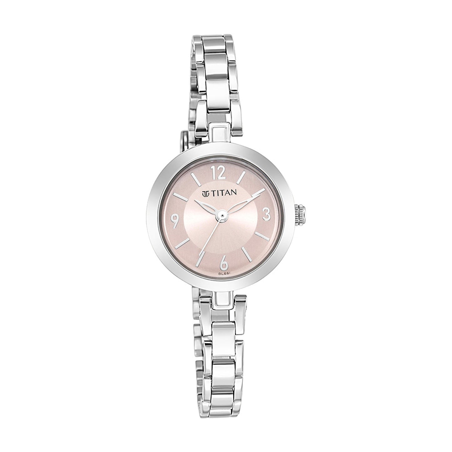 Lagan Pink Dial Metal Strap Watch-2598SM06