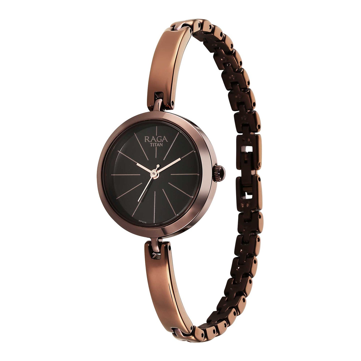 Titan Raga Viva Quartz Analog Brown Dial Brown Metal Strap Watch for Women-2606QM03