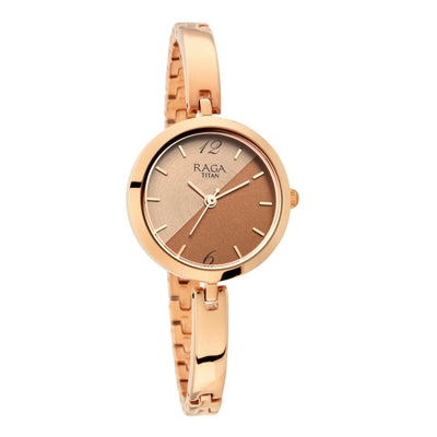 Jam Tangan Tali Logam Raga Viva Dail Emas Merah Jambu-2606WM07