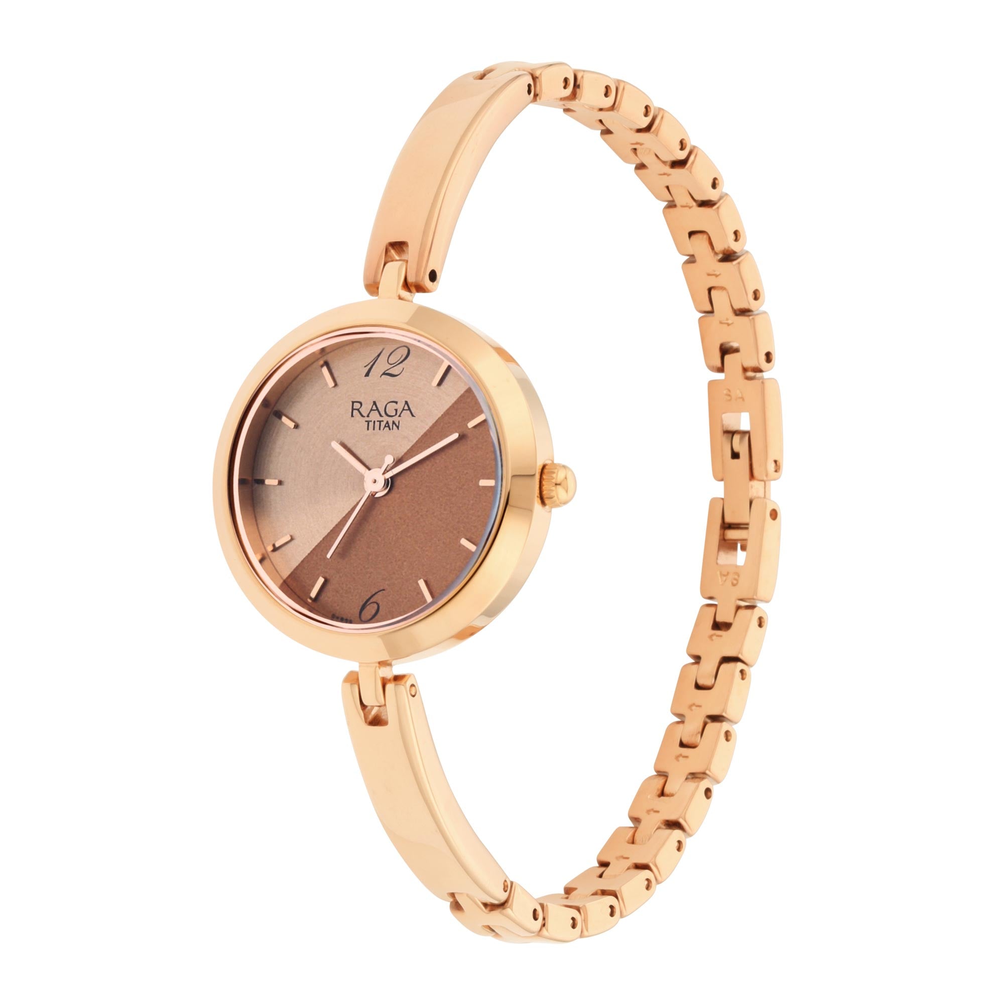 Raga Viva Rose Gold Dial Metal Strap Watch-2606WM07