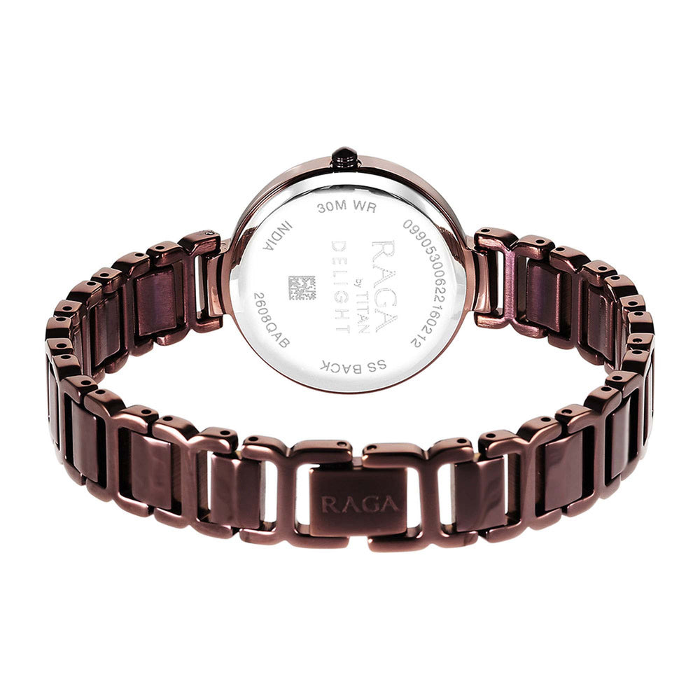 Jam Tangan Raga Delight Tali Logam Dail Coklat-2608QM02