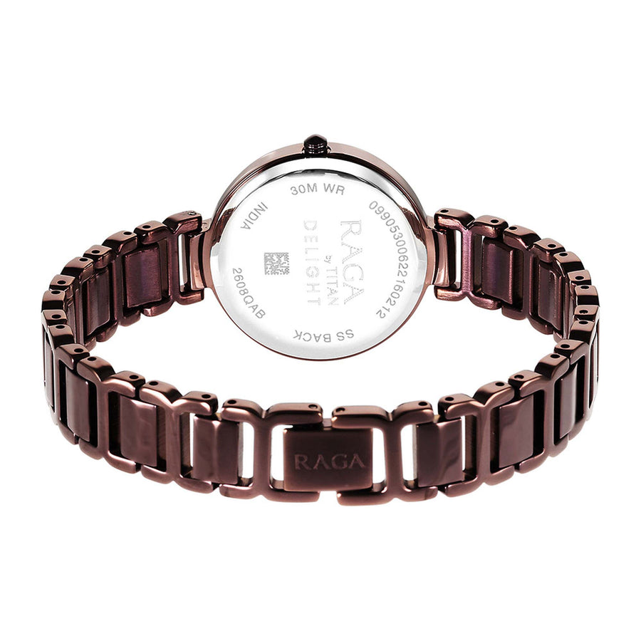 Jam Tangan Raga Delight Tali Logam Dail Coklat-2608QM02