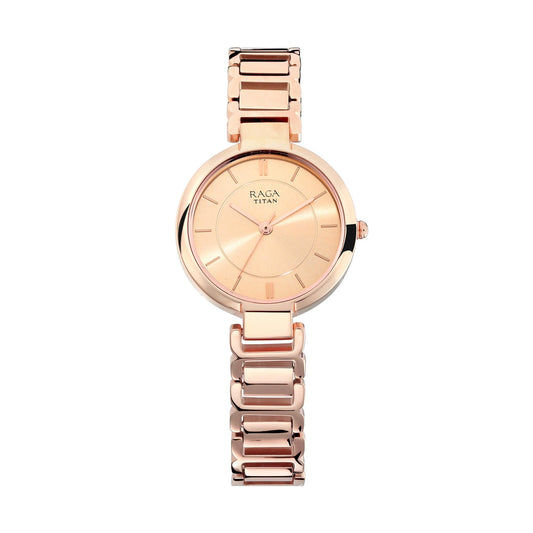 Titan Raga Viva Rose Gold Dial Women Watch With Metal Strap