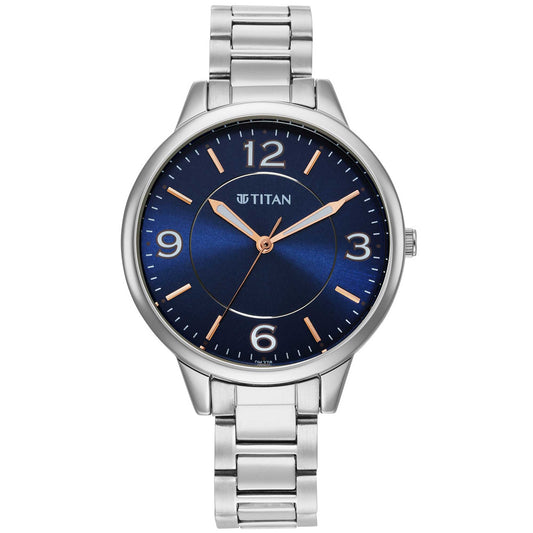 Titan Trendsetters Blue Dial Women Watch With Stainless Steel Strap