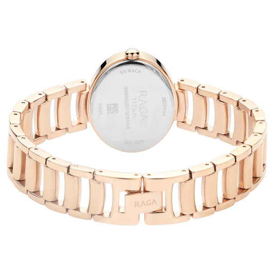 Raga Viva Rose Gold Dial Metal Strap Watch