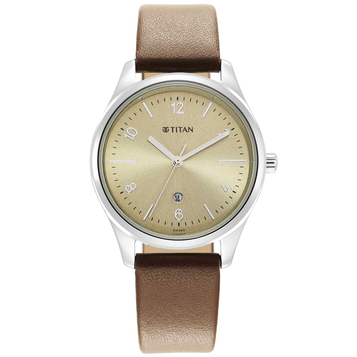 Titan Trendsetters Beige Dial Analog Leather Strap watch for Women