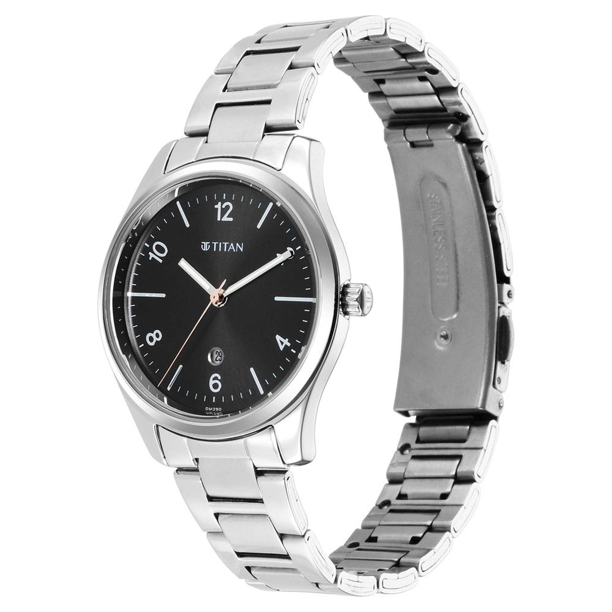 Titan Trendsetters Black Dial Analog Stainless Steel Strap watch for Women