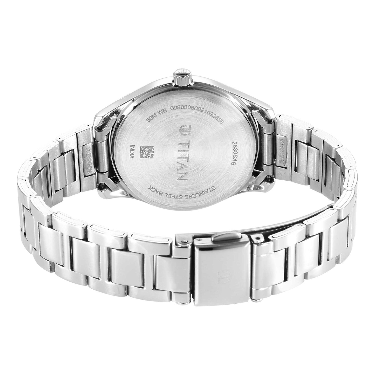 Titan Urban Silver White Dial Women Watch With Metal Strap