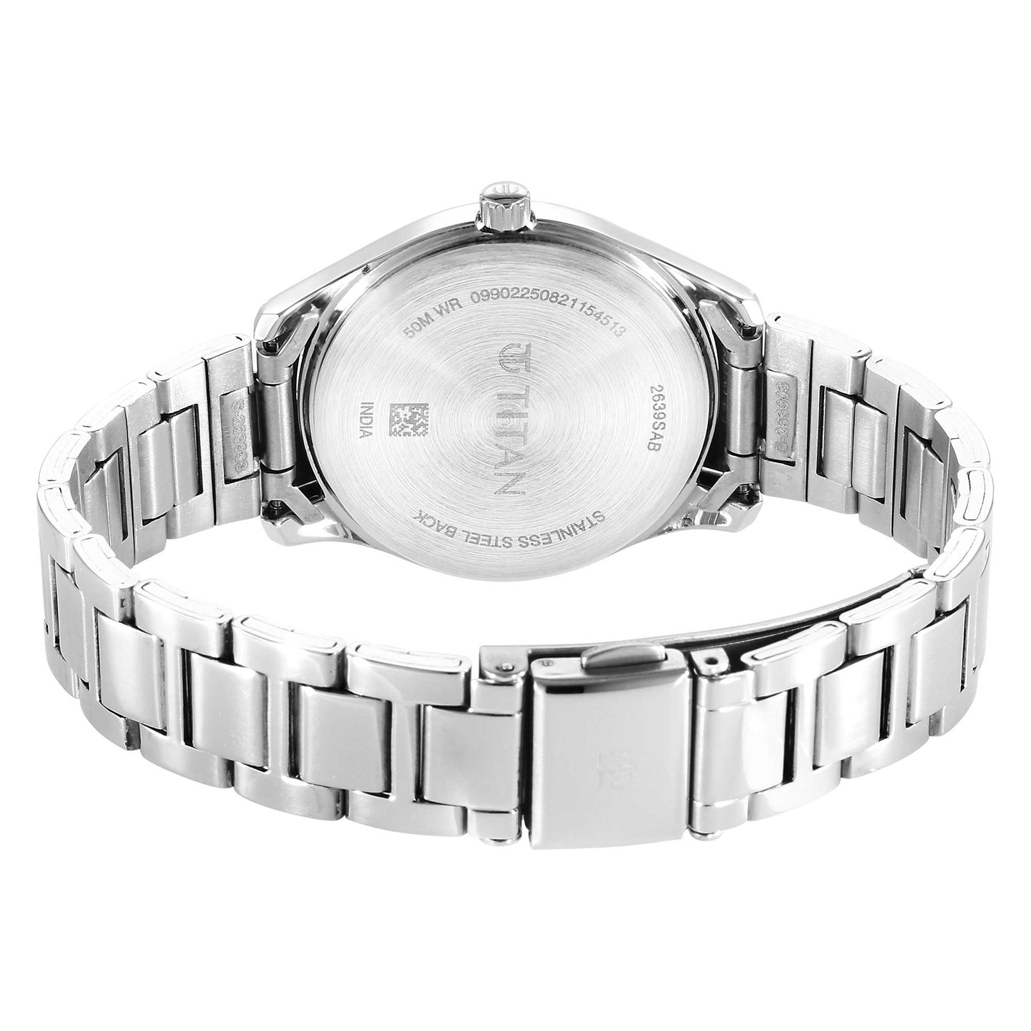 Titan Urban Biege Dial Analog Metal Strap Watch for Women