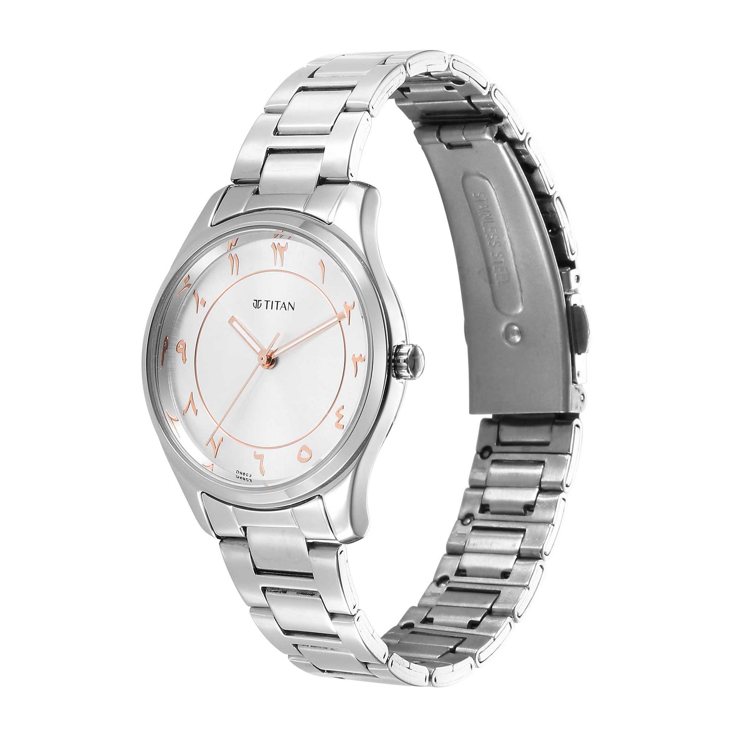 Titan Marhaba Silverwhite Dial Women Watch With Stainless Steel Strap