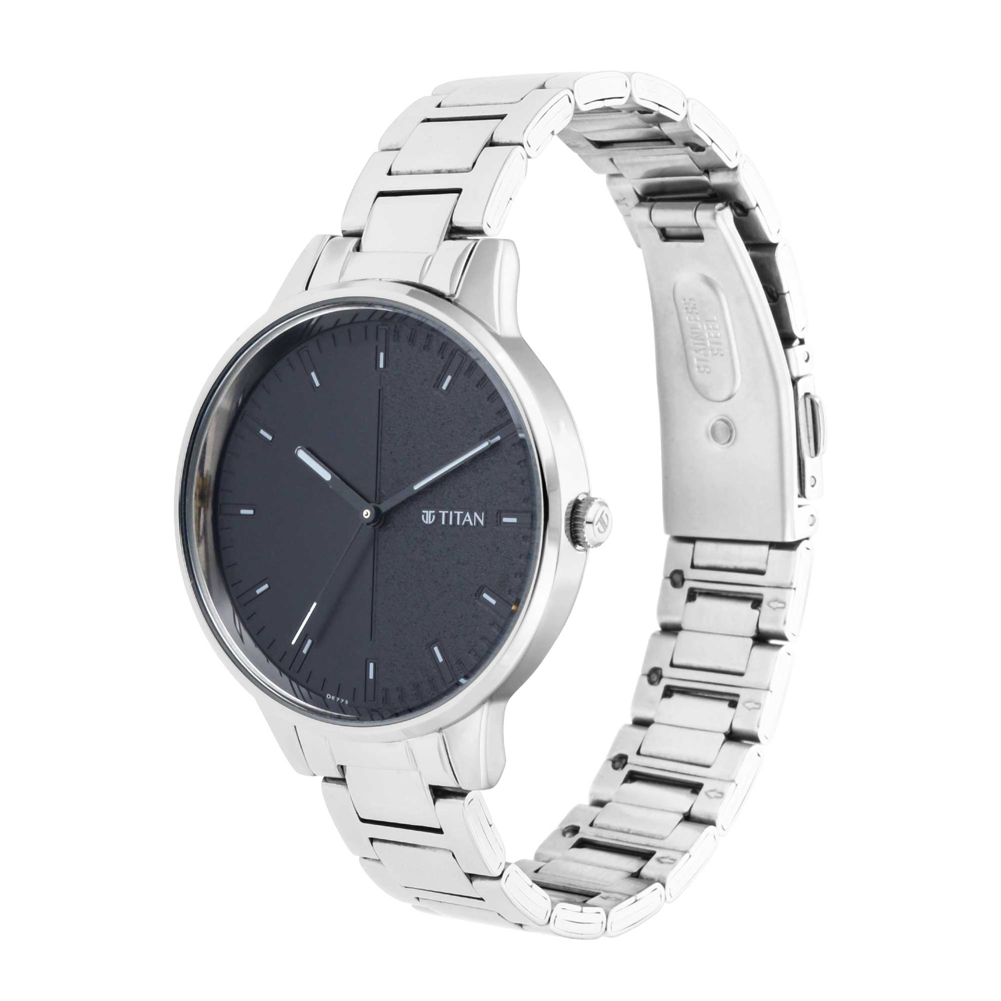 Titan Workwear Black Dial Analog Metal Strap watch for Women