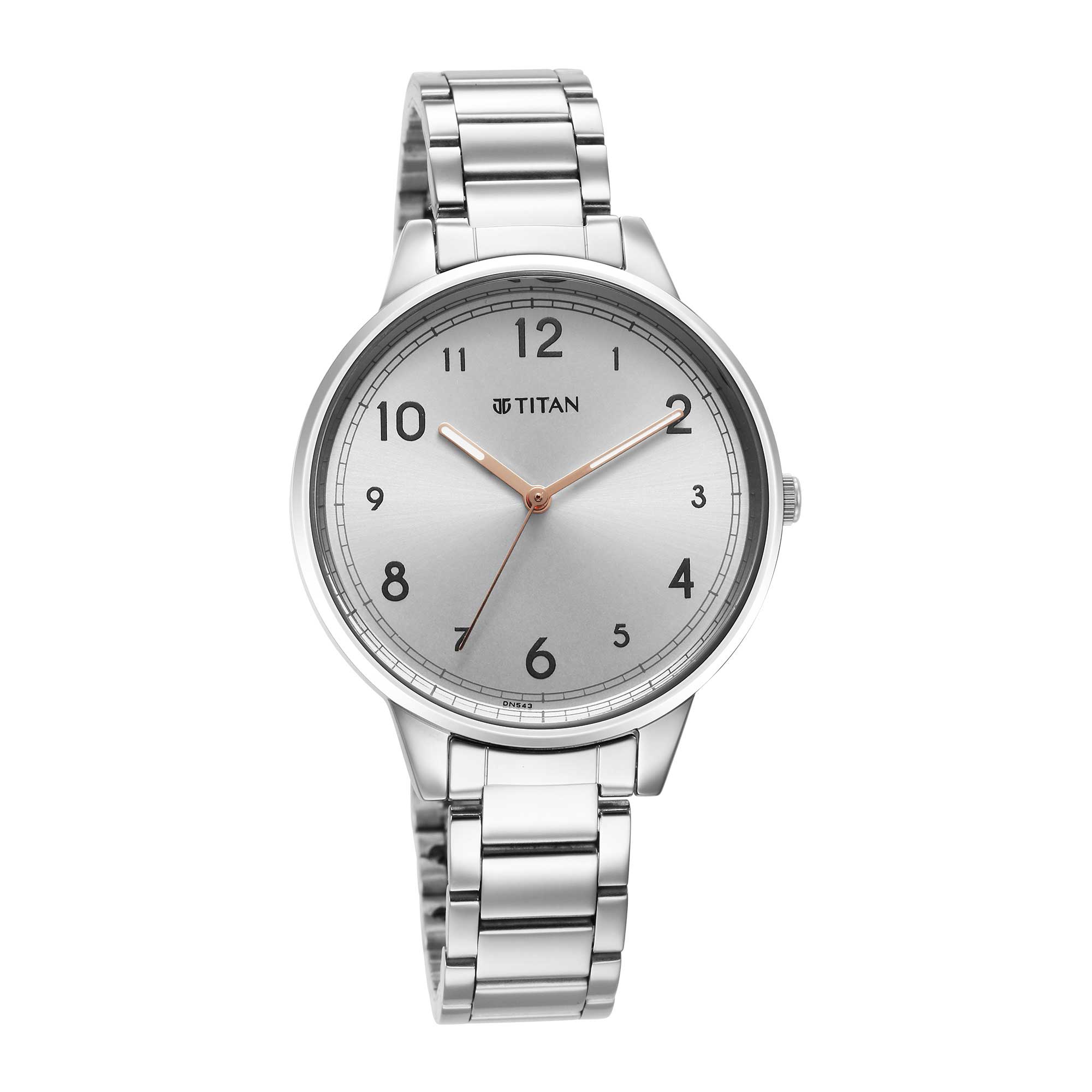 Titan Urban Silver White Dial Analog Metal Strap Watch for Women