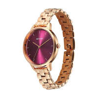 Titan Neo Maroon Dial Metal Strap Watch for Women