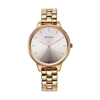Titan Neo Grey Dial Metal Strap Watch for Women