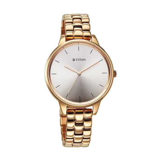 Titan Neo Grey Dial Metal Strap Watch for Women