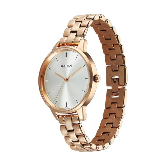Titan Neo Grey Dial Metal Strap Watch for Women
