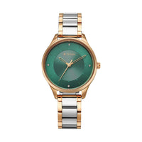 Titan Workwear Green Dial Stainless Steel Strap Watch for Women