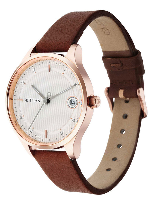 Titan Workwear Silver Dial Brown Stainless Steel Strap Watch 2649WL01