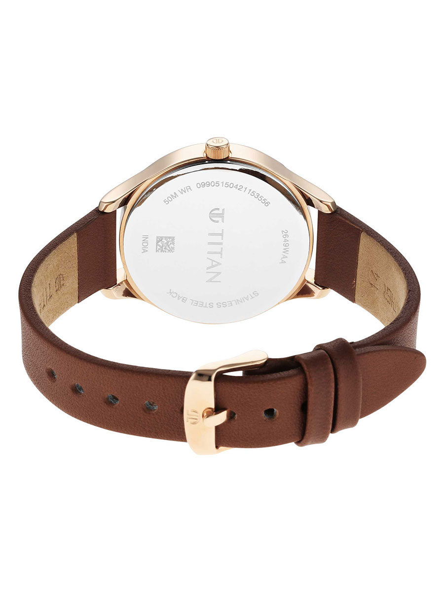 Titan Workwear Silver Dial Brown Stainless Steel Strap Watch 2649WL01