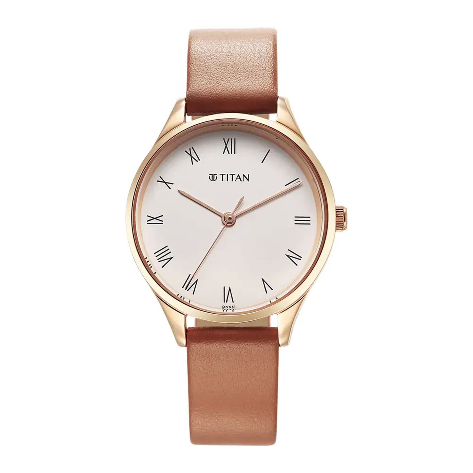 Titan Workwear White Dial Leather Strap Watch for Women Titan Watches Malaysia