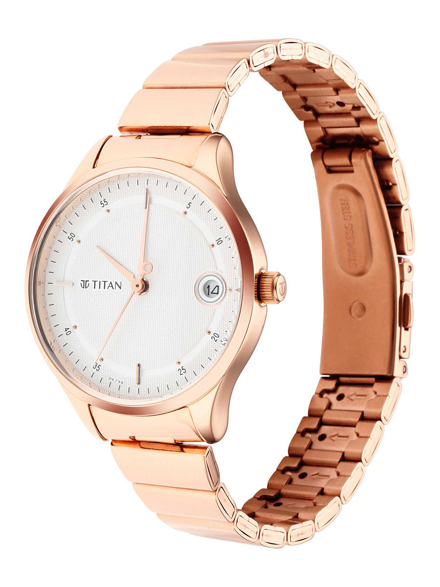 Titan Workwear Silver Dial Women Watch With Stainless Steel Strap