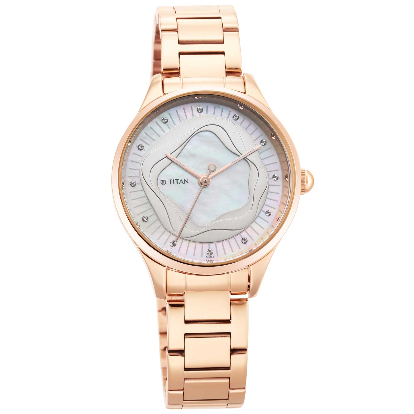 Titan Wander White Dial Women Watch With Stainless Steel Strap