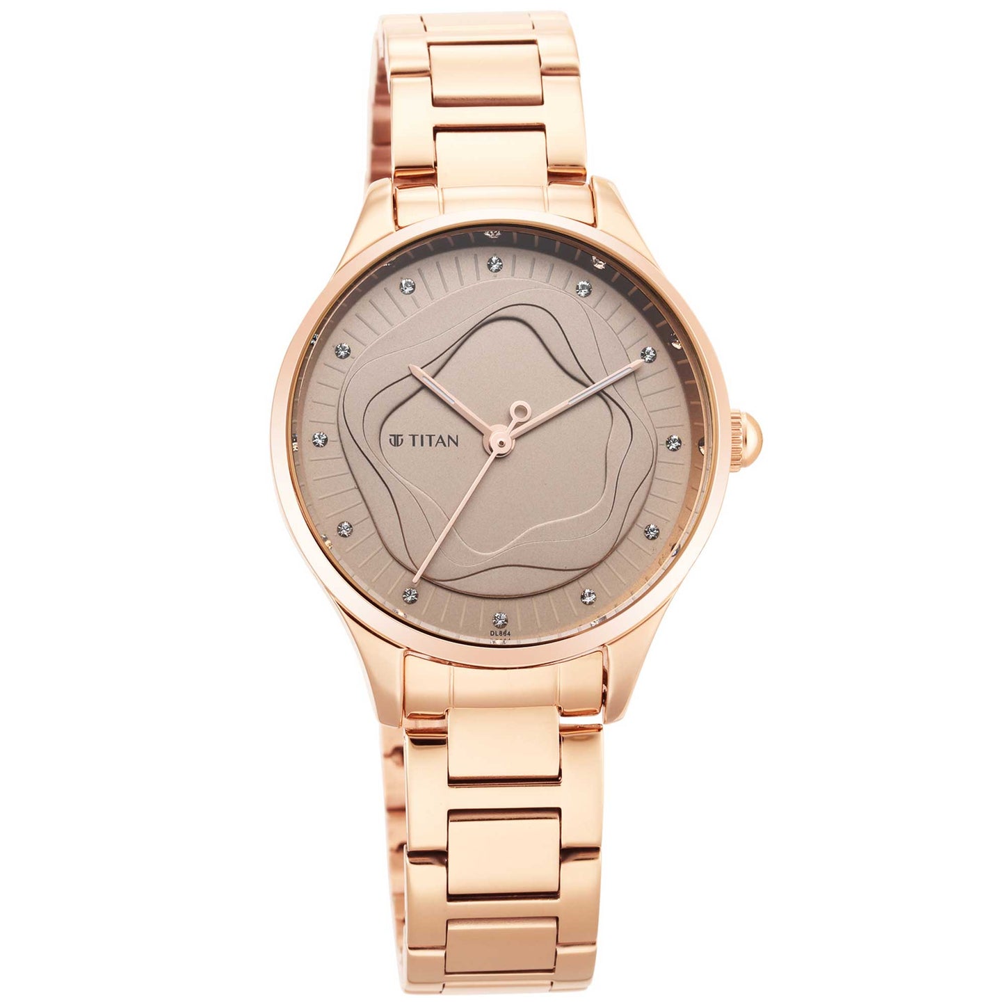 Titan Wander Brown Analog Stainless Steel Strap Watch for Women