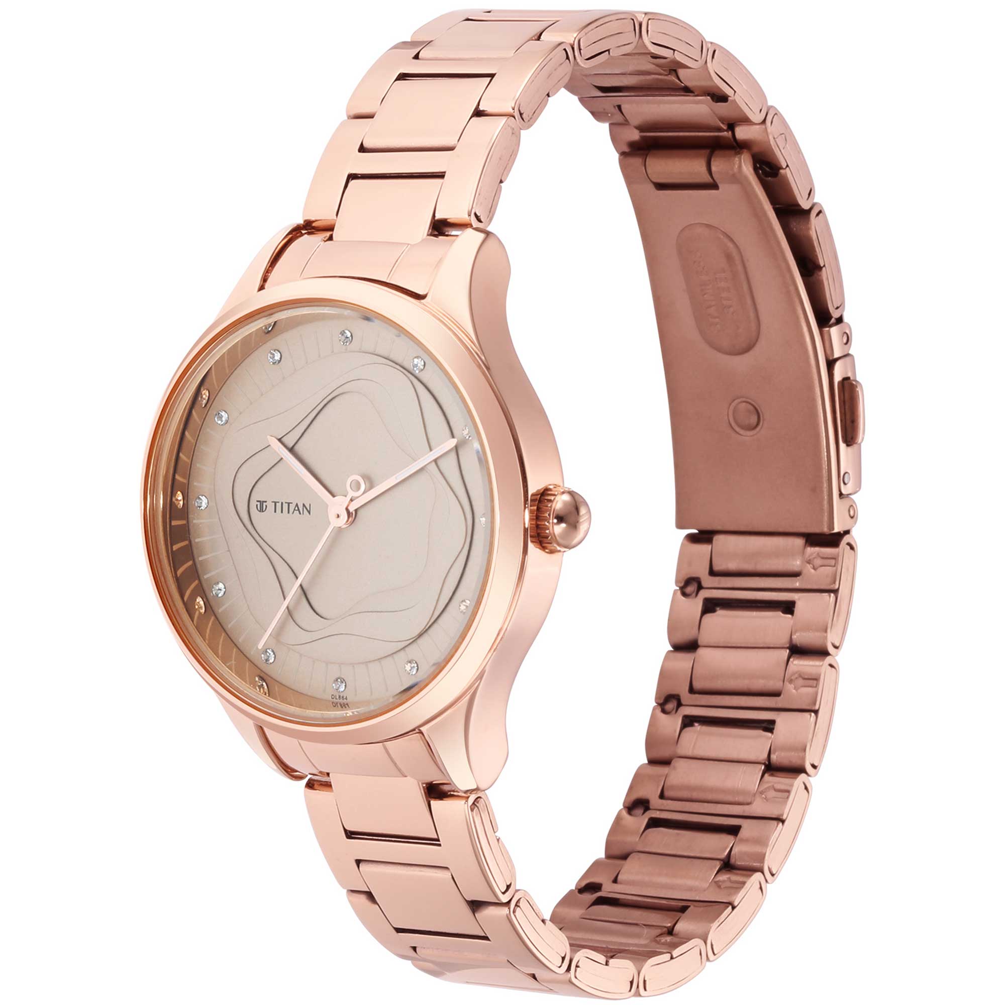 Titan Wander Brown Analog Stainless Steel Strap Watch for Women