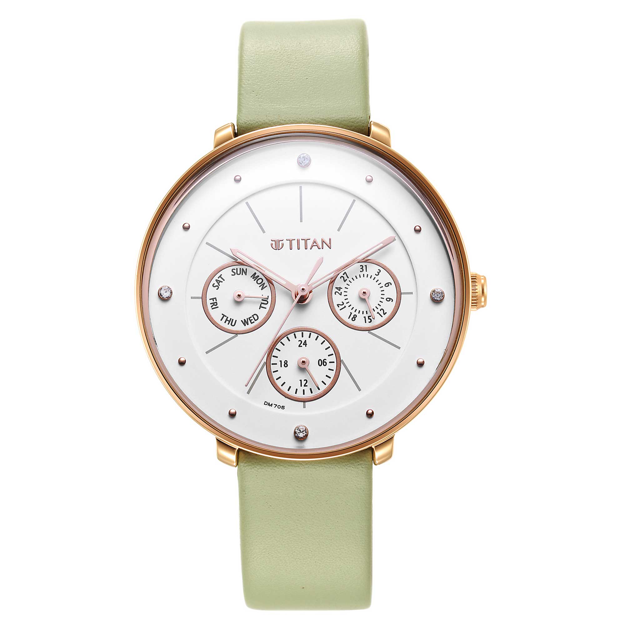 Neo White Dial Leather Strap Watch for Women-2651WL09