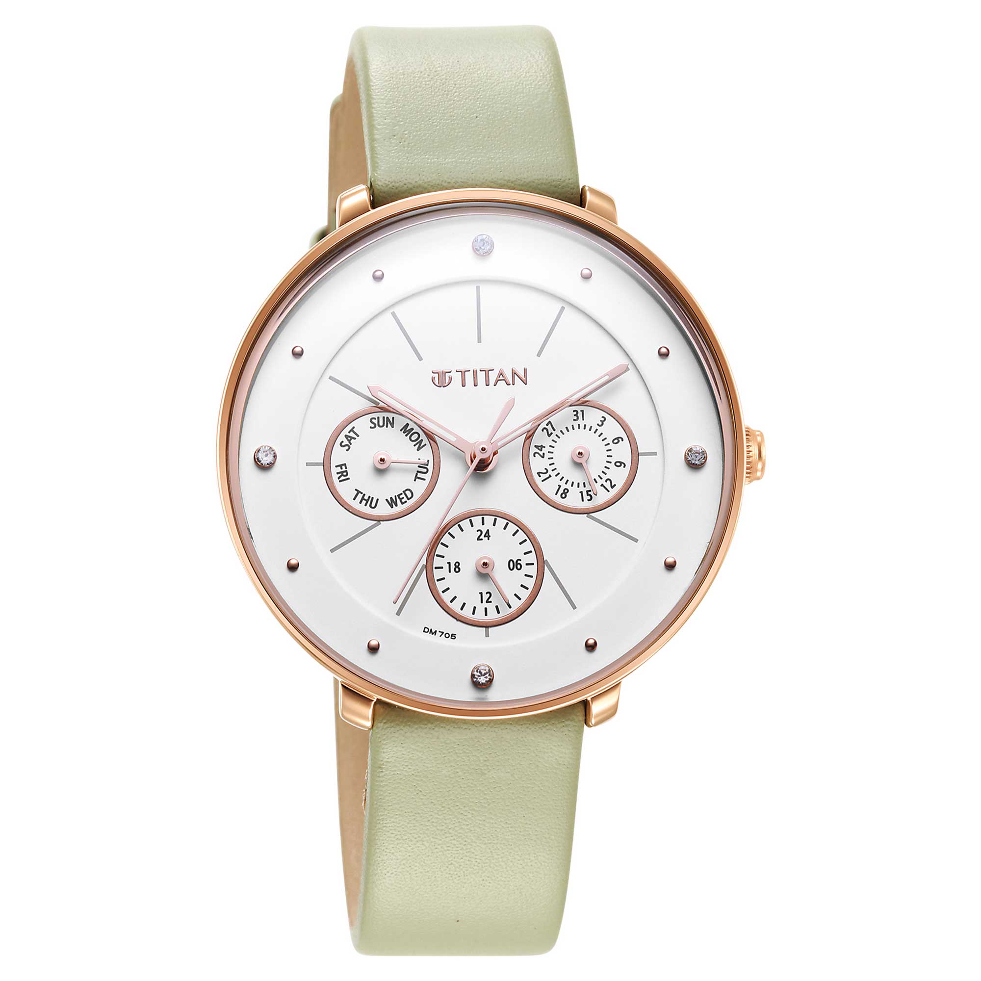 Neo White Dial Leather Strap Watch for Women-2651WL09