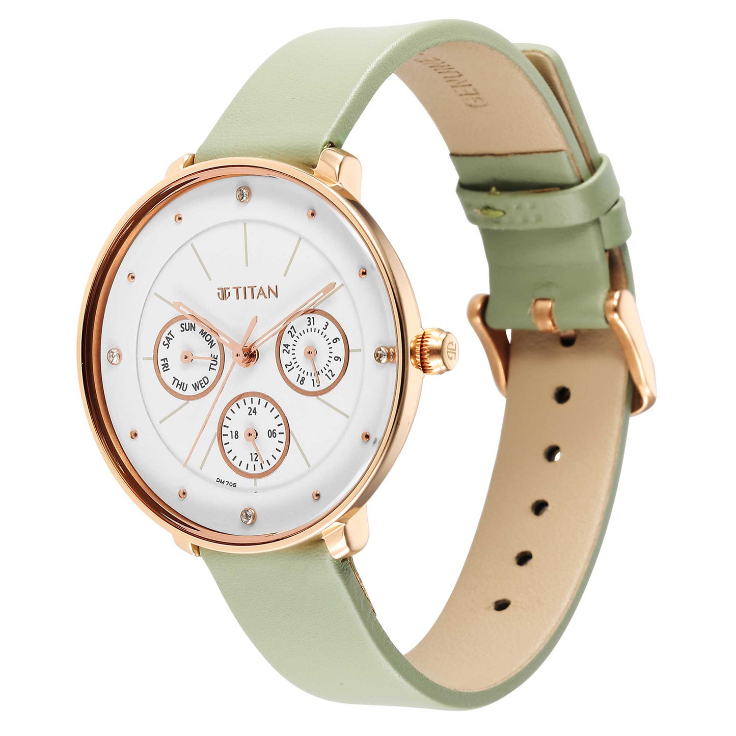 Neo White Dial Leather Strap Watch for Women-2651WL09