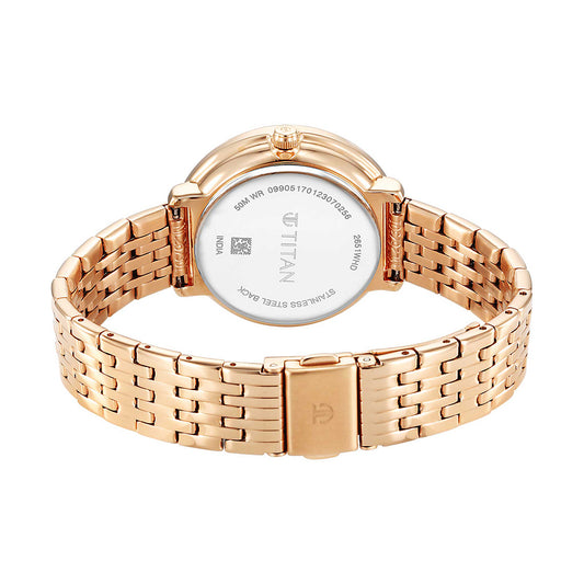 Titan Marhaba Blue Dial Stainless Steel Strap Watch for Women