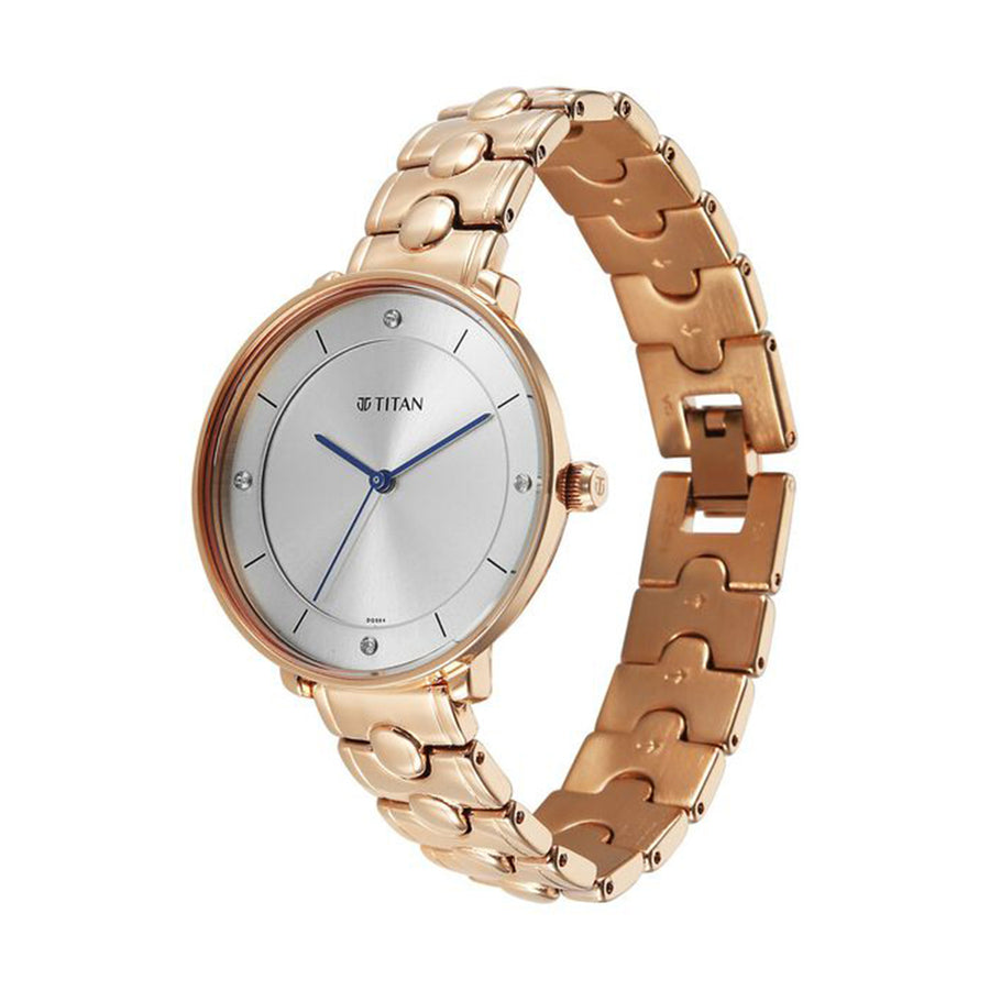 Jam Tangan Tali Logam Titan Workwear Grey Dial untuk Wanita