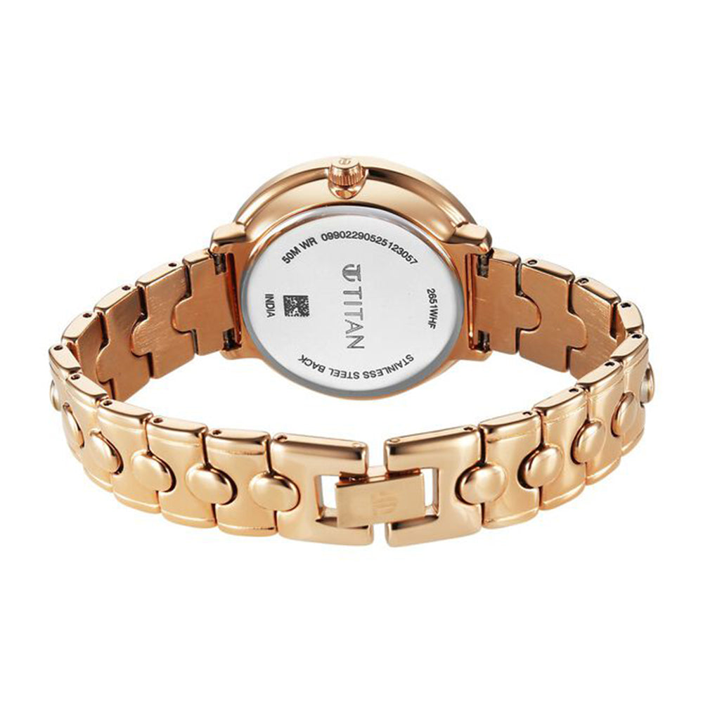 Titan Workwear Grey Dial Metal Strap Watch for Women