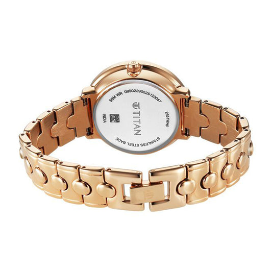 Titan Workwear Grey Dial Metal Strap Watch for Women