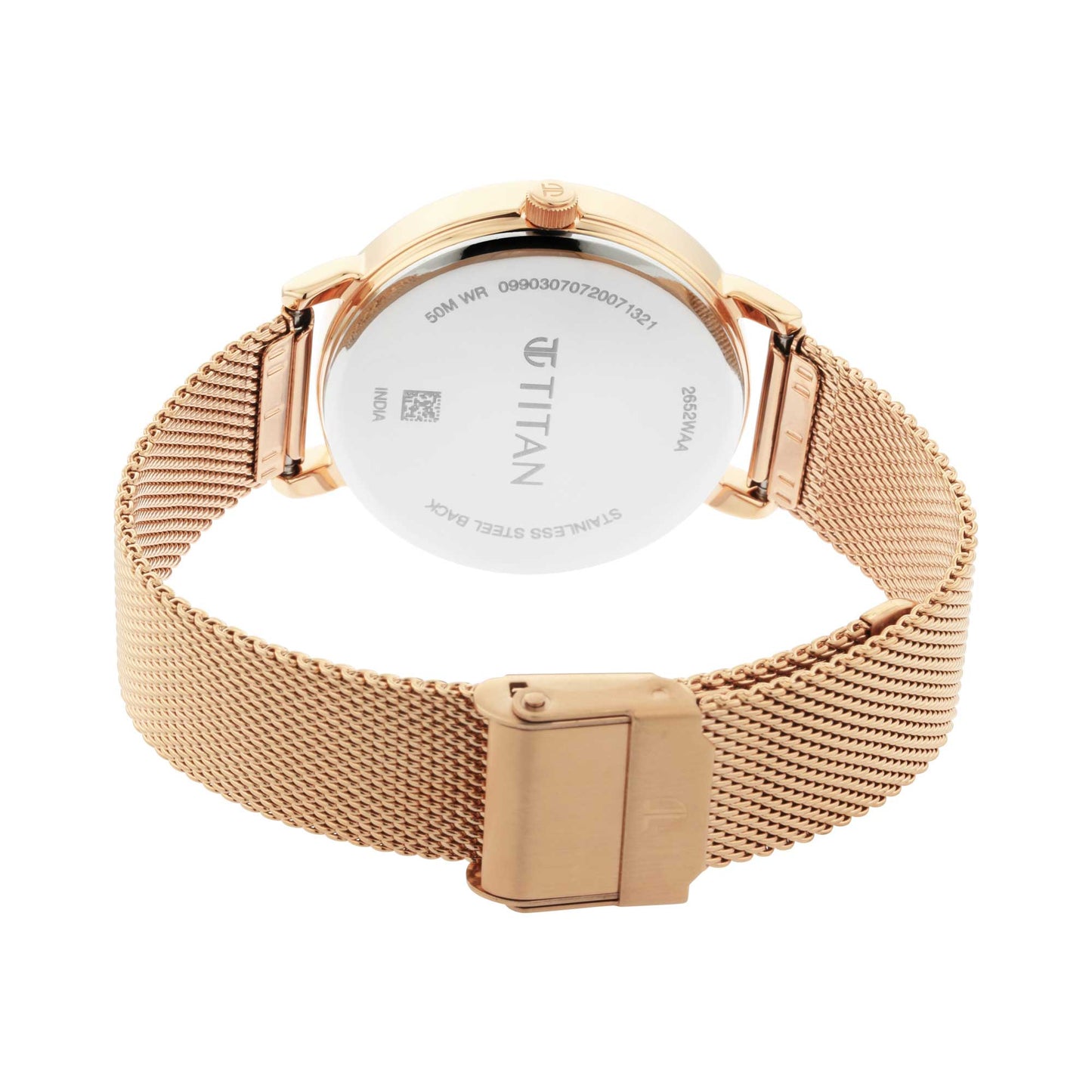 Workwear Watch with Rose Gold Dial Metal Strap-2652WM01