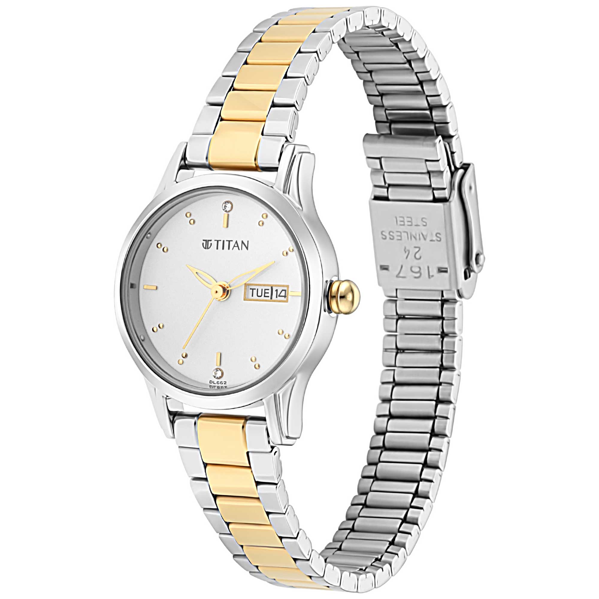 Titan Lagan Silver Dial Women Watch With Metal Strap