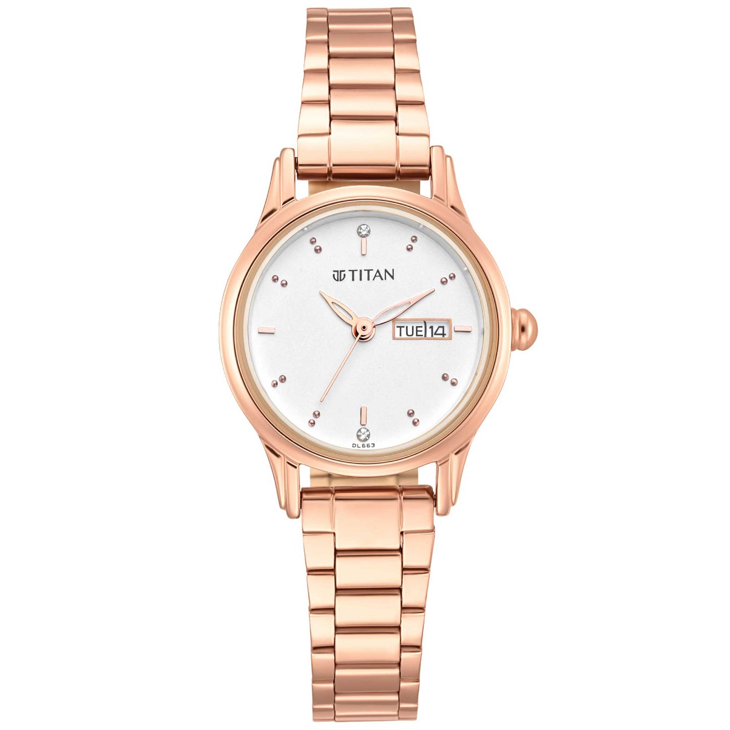 Titan Lagan Silver Dial Women Watch With Metal Strap