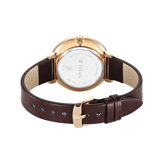 Titan Marhaba Brown Dial Stainless Steel Strap Watch for Women