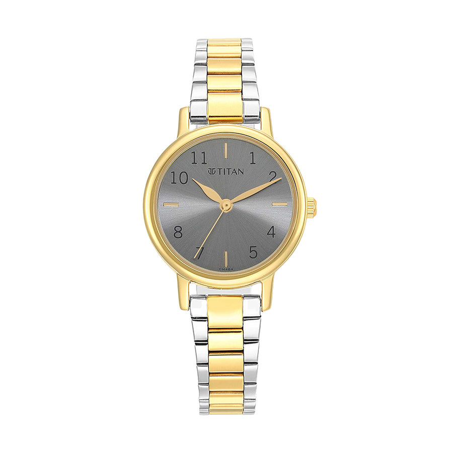 Titan Karishma Grey Dial Stainless Steel Strap Watch for Women
