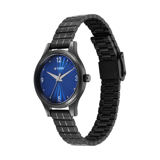 Titan Karishma Blue Dial Stainless Steel Strap Watch for Women