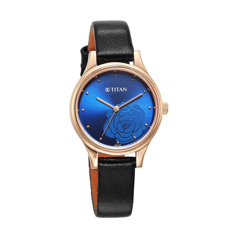 Titan Karishma Blue Dial Leather Strap Watch for Women