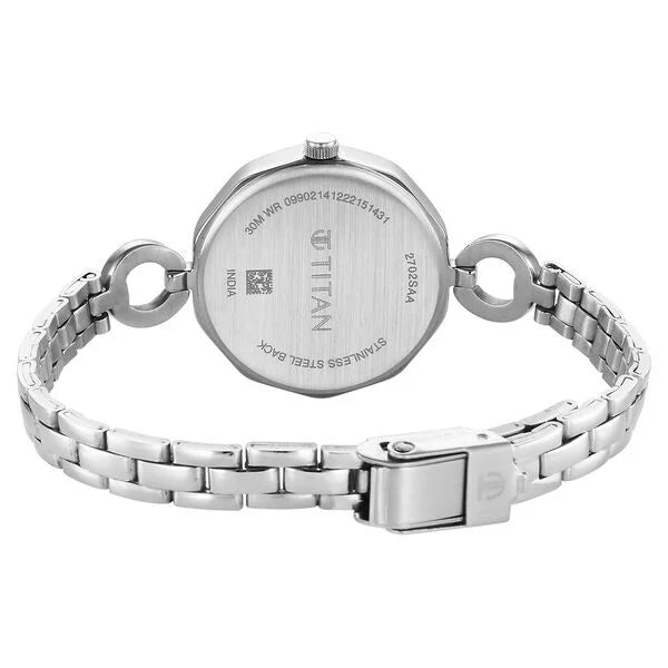Titan Karishma Silver Dial Watch for Women (2702SM01)