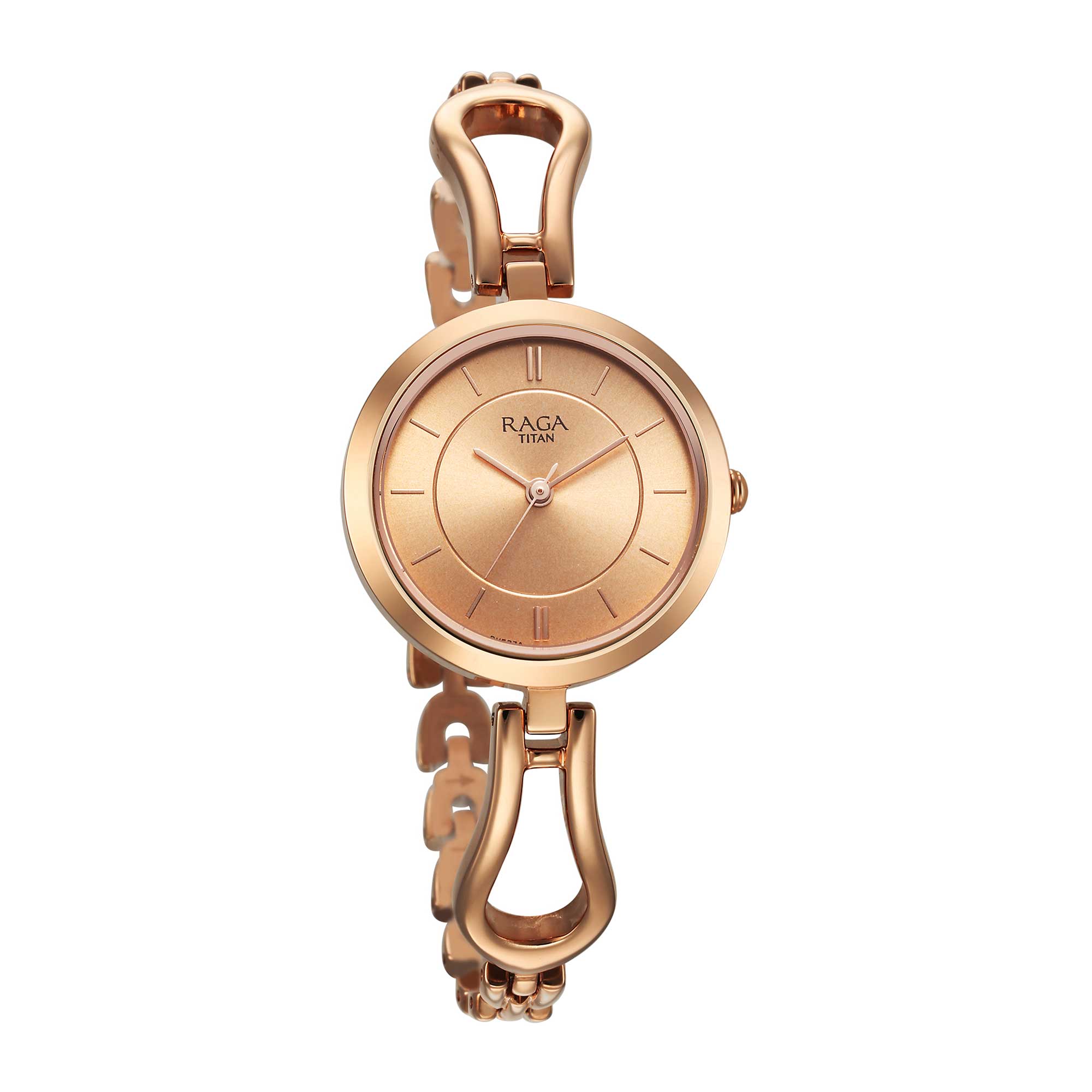 Titan Raga Champagne Dial Watch for Women-2727WM01